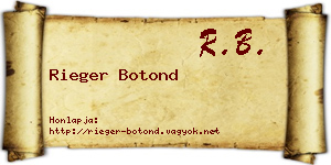 Rieger Botond névjegykártya
